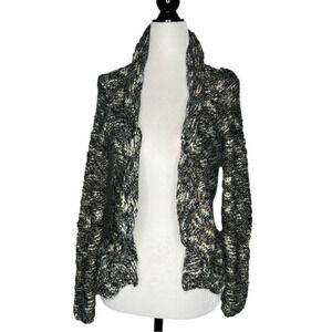studio by Liz Claiborne blue grey  open cardigan with ruffle size small